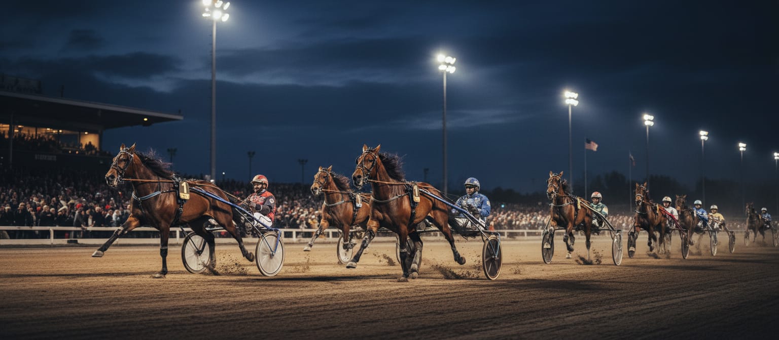 Harness racing at night